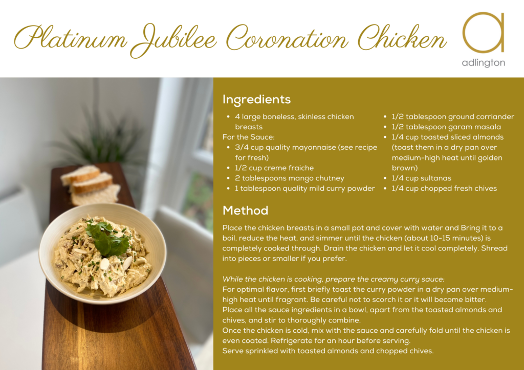 Adlington Platinum Jubilee Coronation Chicken Recipe